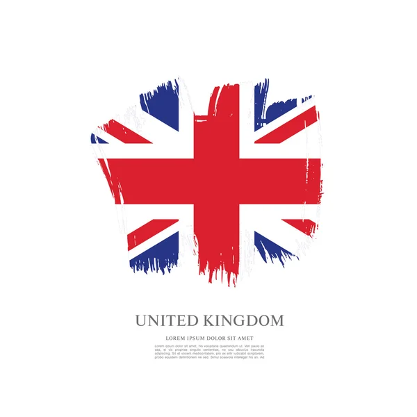 Drapeau britannique en fond de coup de pinceau — Image vectorielle