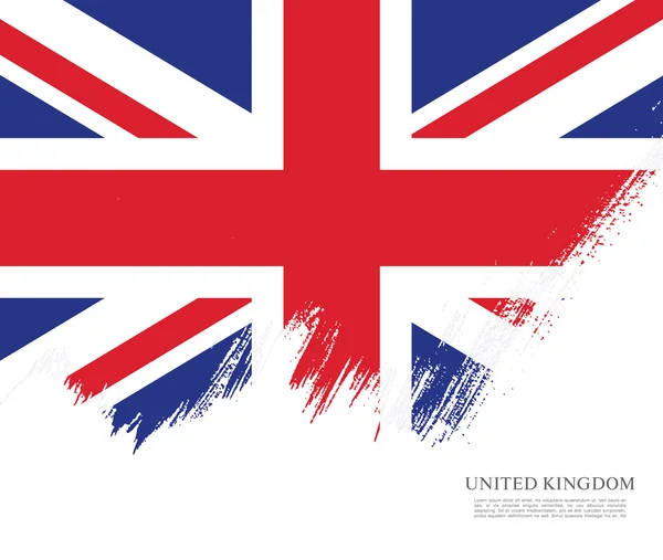 Brittiska flaggan i brush stroke bakgrund — Stock vektor