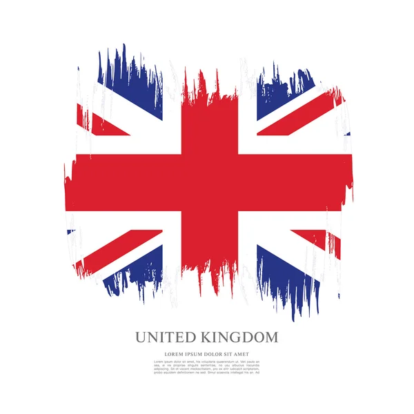 British flag made in brush stroke background — Stock Vector