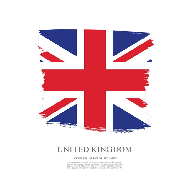 Britische Flagge aus Pinselstrich Hintergrund — Stockvektor