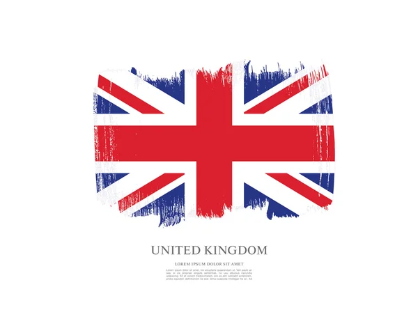 Britische Flagge aus Pinselstrich Hintergrund — Stockvektor