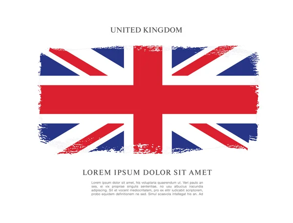 British flag made in brush stroke background — Stock Vector