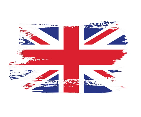 Bandera británica realizada en pincel de fondo — Archivo Imágenes Vectoriales