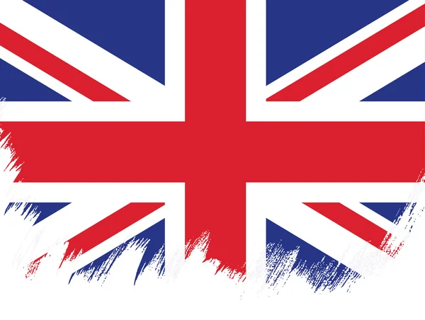 Drapeau britannique en fond de coup de pinceau — Image vectorielle