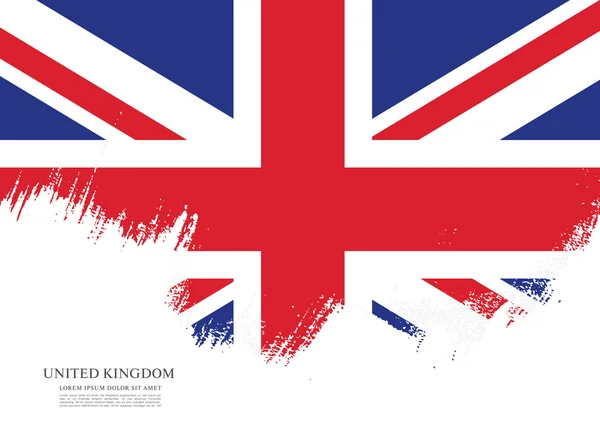 Britische Flagge aus Pinselstrich Hintergrund — Stockvektor