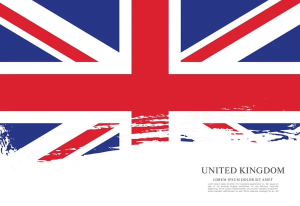 Drapeau britannique en fond de coup de pinceau — Image vectorielle