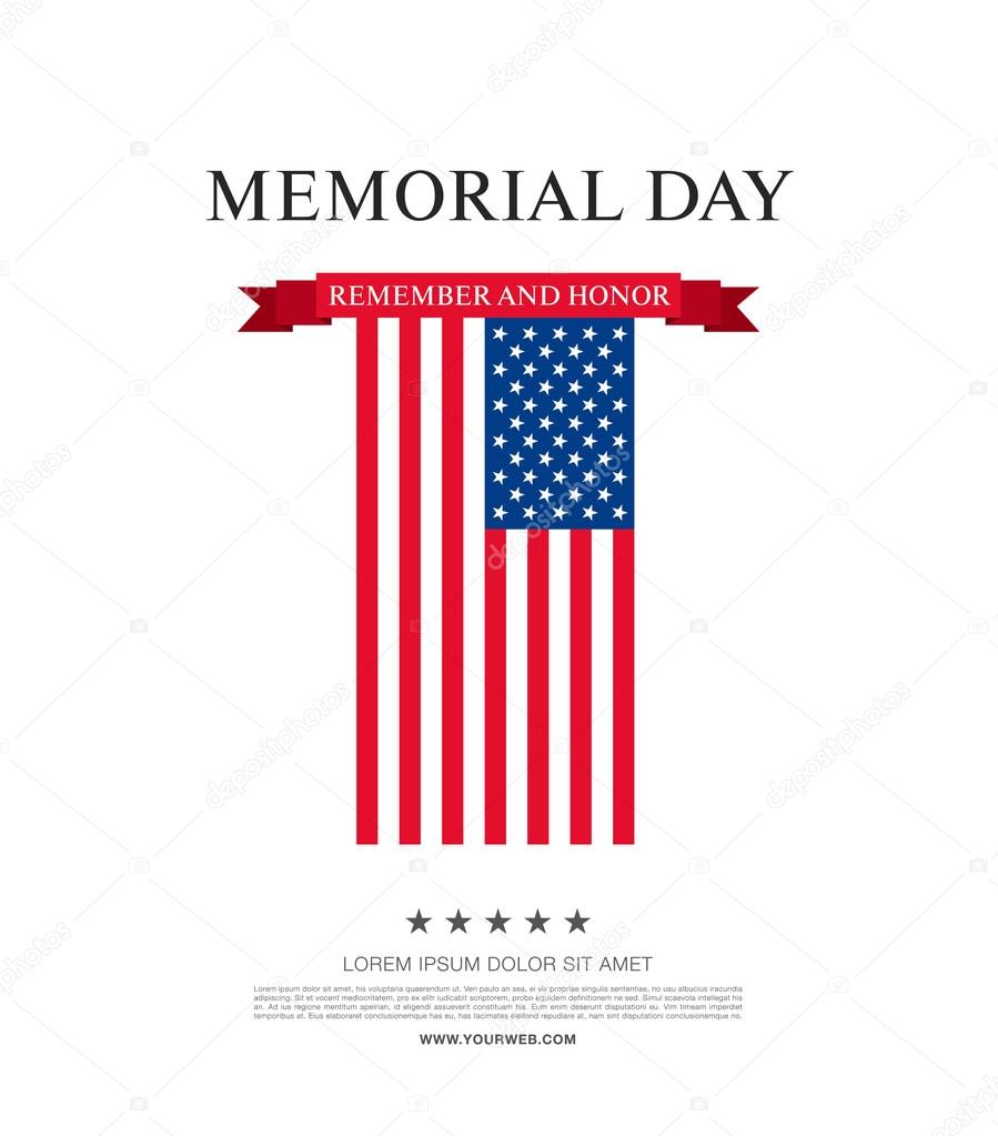 Memorial day. Remember and honor. Vector illustration