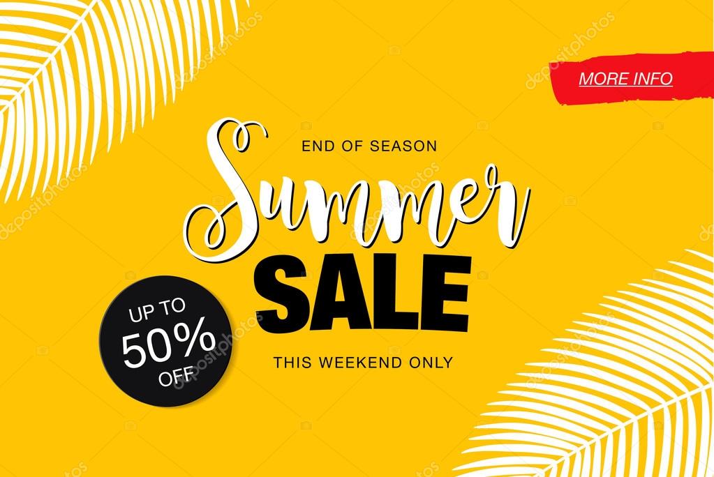 Summer sale template banner. Vector Illustration