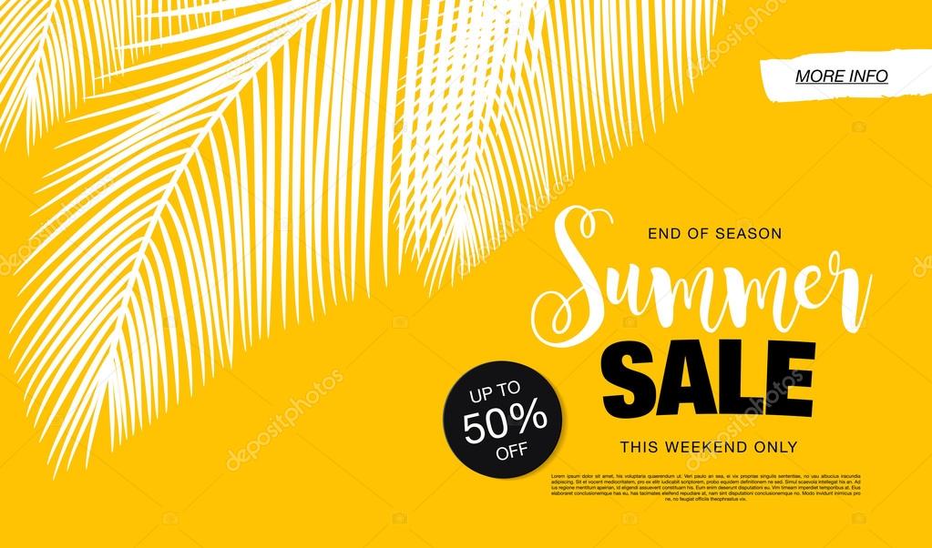 Summer sale template banner. Vector Illustration