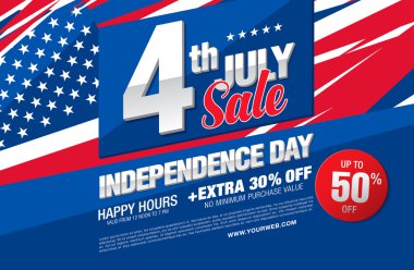 Bağımsızlık günü satışı büyük başlığı 