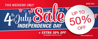 Bağımsızlık günü satışı büyük başlığı 