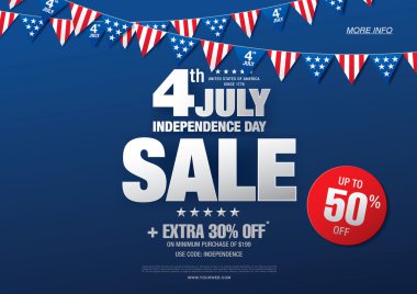 Bağımsızlık günü satışı büyük başlığı 