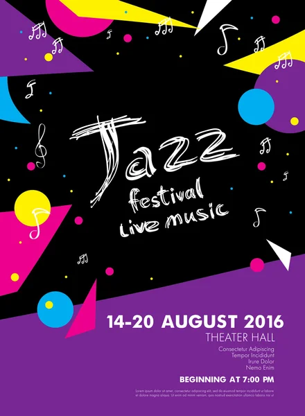 Jazz festival - livemusik. — Stock vektor