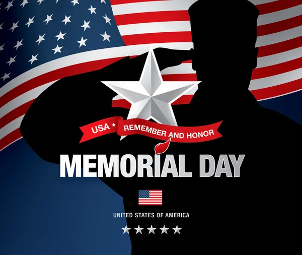 Memorial day. Remember and honor — Stock Vector