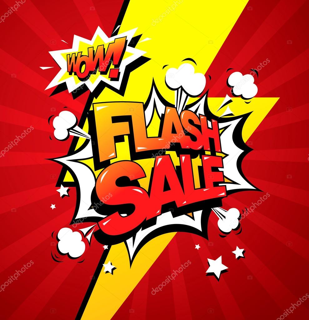 Flash sale banner template design. Vector Illustration