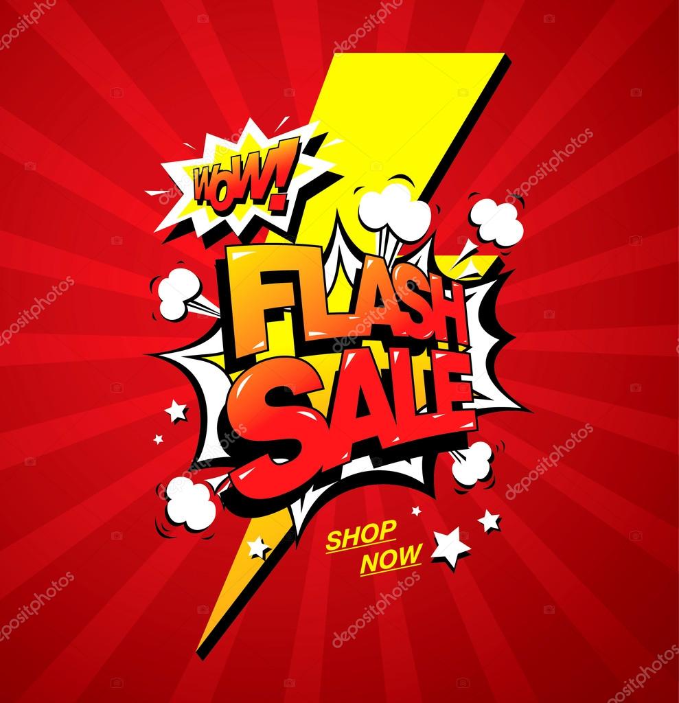 Flash sale banner template design. Vector Illustration