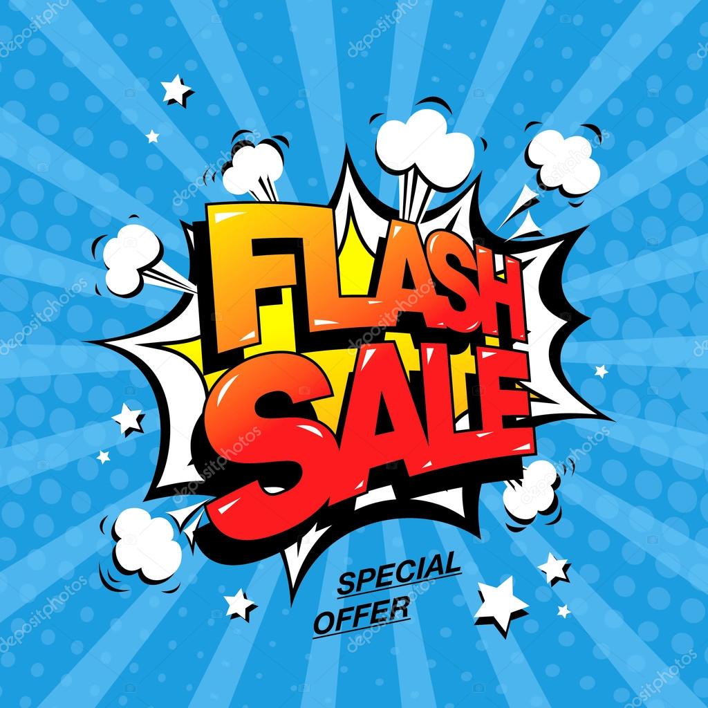 Flash sale banner template design. Vector Illustration