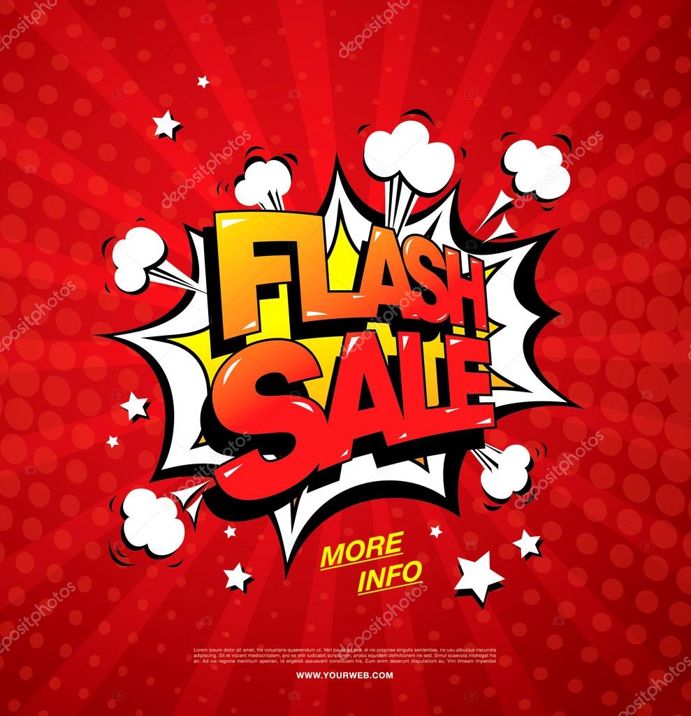 Flash sale banner template design. Vector Illustration