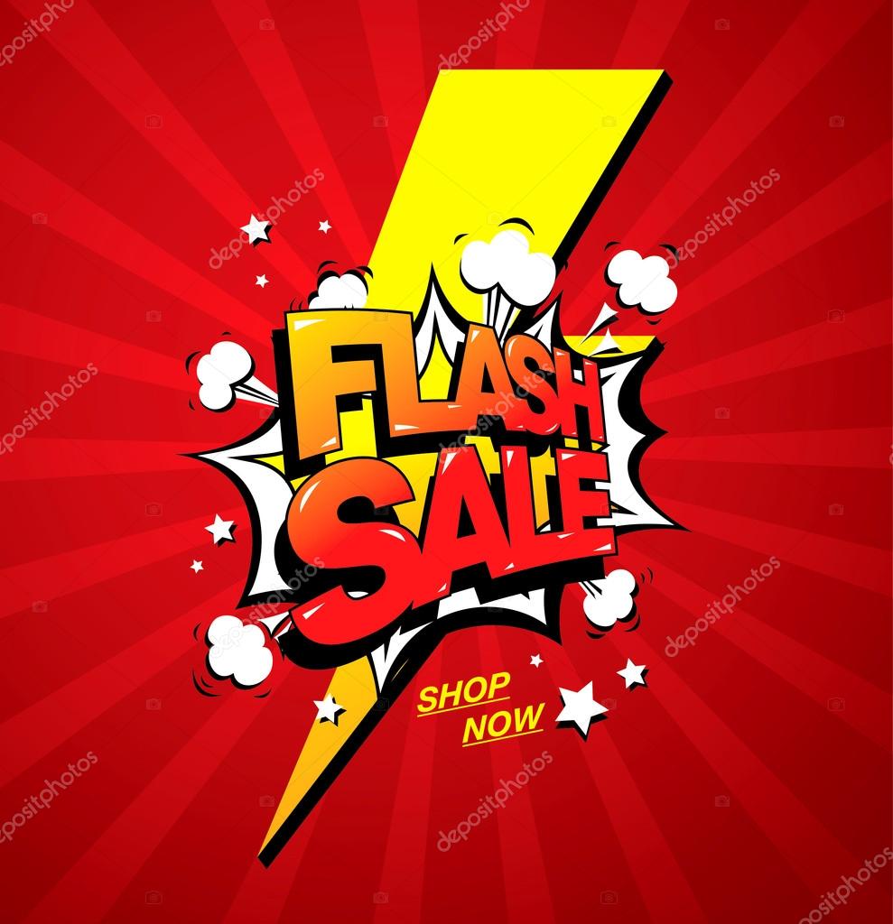 Flash sale banner template design. Vector Illustration