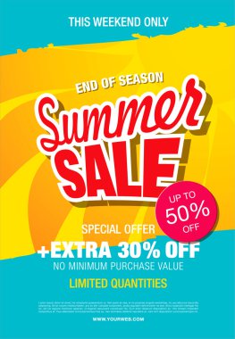 yaz satış şablonu afişi