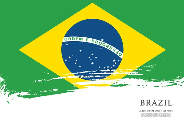 Grunge Bandera brasileña — Vector de stock