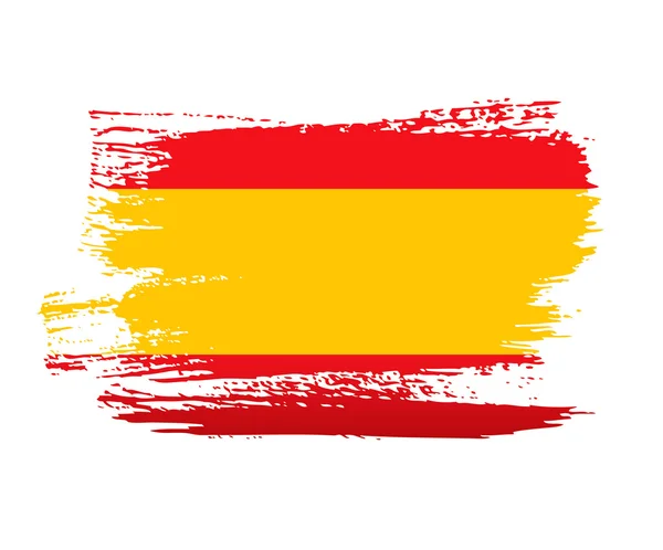 Spanish flag made in brush strokes — Stock Vector