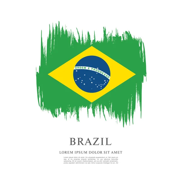 Brazilská vlajka grunge — Stockový vektor