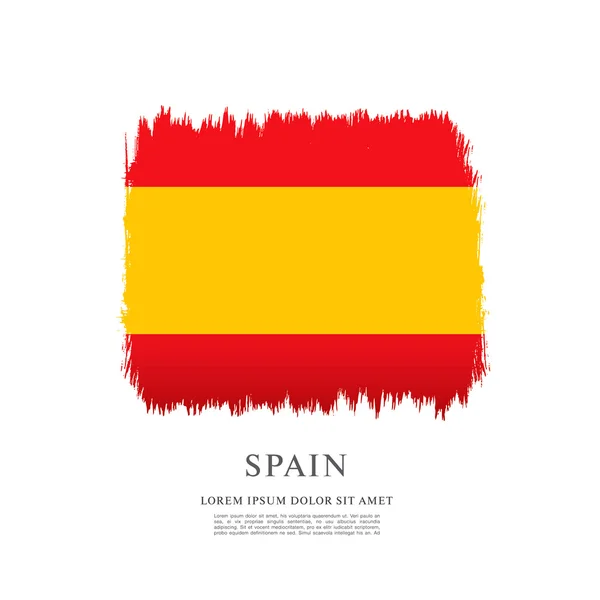 西班牙国旗在画笔描边 — 图库矢量图片