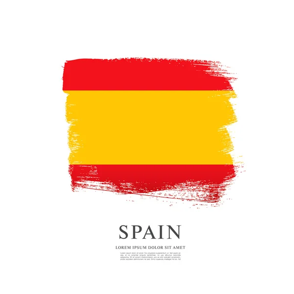 Spanish flag made in brush strokes — Stock Vector