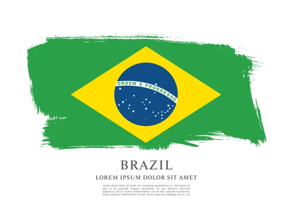 Grunge Braziliaanse vlag — Stockvector
