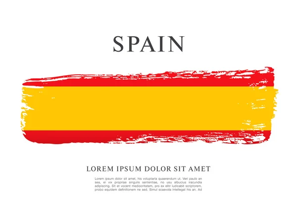 Spanish flag made in brush strokes — Stock Vector