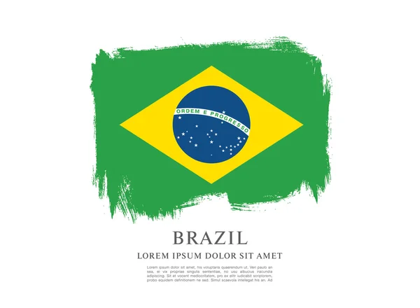 Grunge Bandiera brasiliana — Vettoriale Stock
