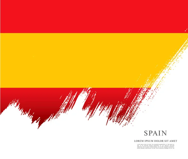 Spanish flag made in brush strokes — Stock Vector