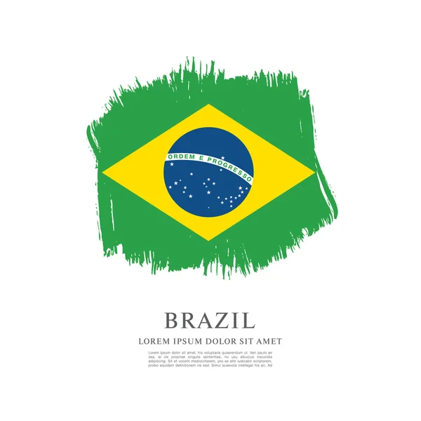 Grunge Braziliaanse vlag — Stockvector