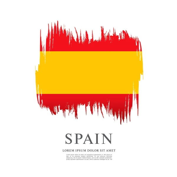 Bandeira espanhola feita em pinceladas — Vetor de Stock
