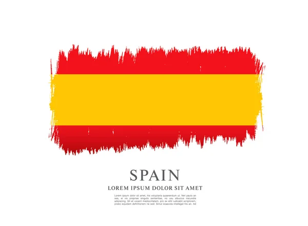 Fırça darbeleri yapılan İspanyol bayrağı — Stok Vektör