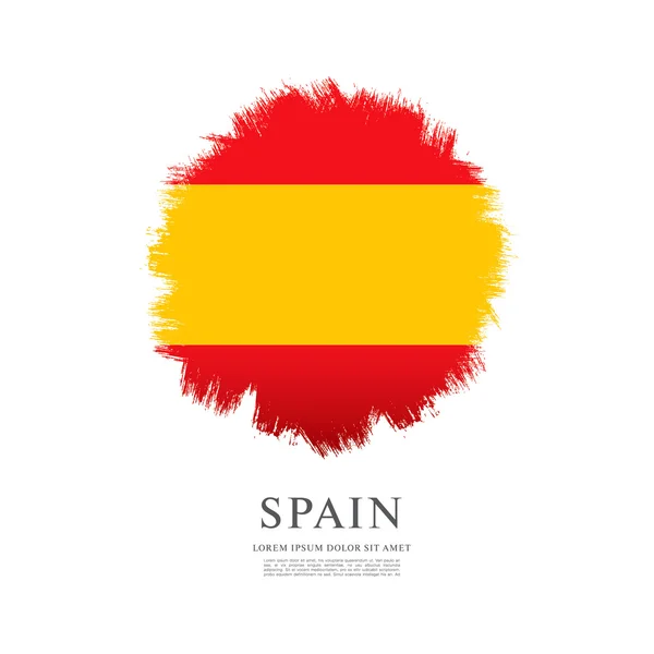 Spanska flaggan i penseldrag — Stock vektor