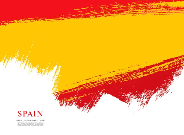 Spanische Flagge in Pinselstrichen — Stockvektor