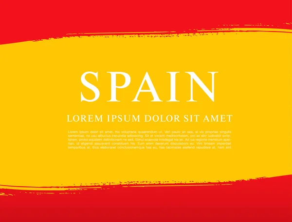 Spanish flag made in brush strokes — Stock Vector