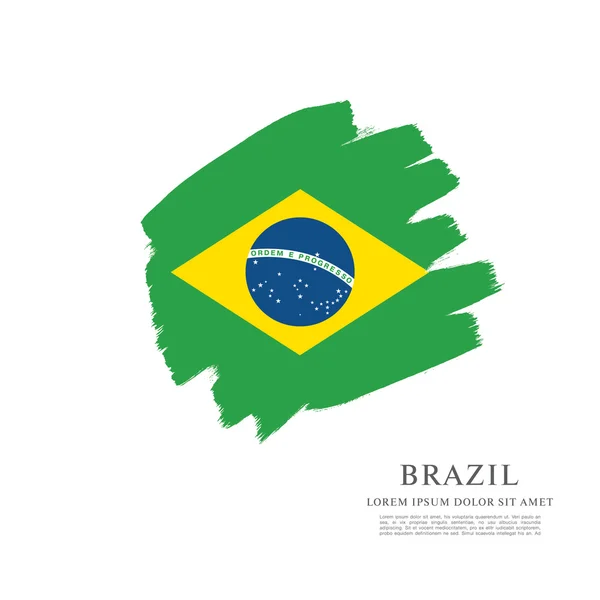Grunge βραζιλιάνικη σημαία — Διανυσματικό Αρχείο