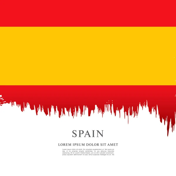 西班牙国旗在画笔描边 — 图库矢量图片