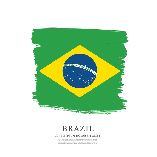 Bendera Grunge Brasil - Stok Vektor