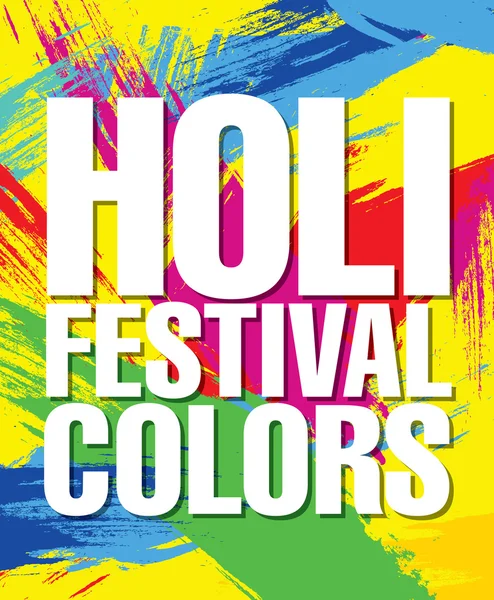 Cartaz de celebração Holi . — Vetor de Stock