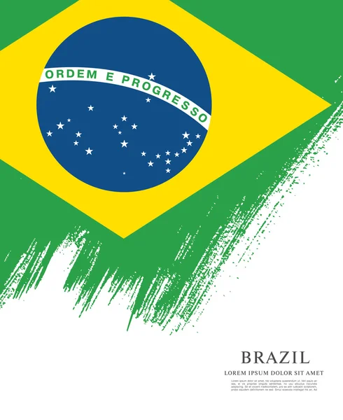Бразильський прапор гранж — стоковий вектор