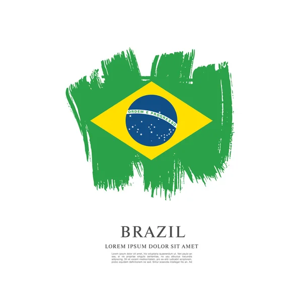Brazilská vlajka grunge — Stockový vektor
