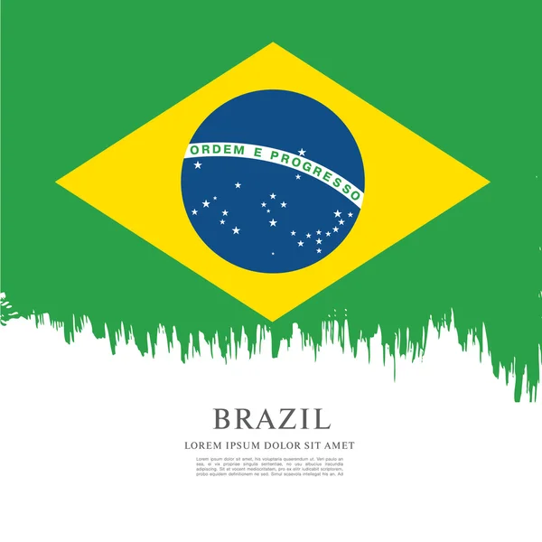 Grunge Bandera brasileña — Vector de stock
