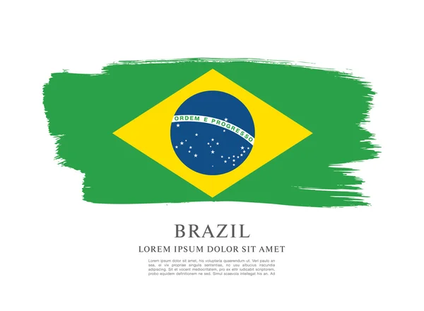 Grunge Braziliaanse vlag — Stockvector