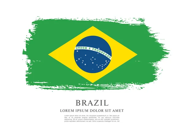 Grunge Braziliaanse vlag — Stockvector