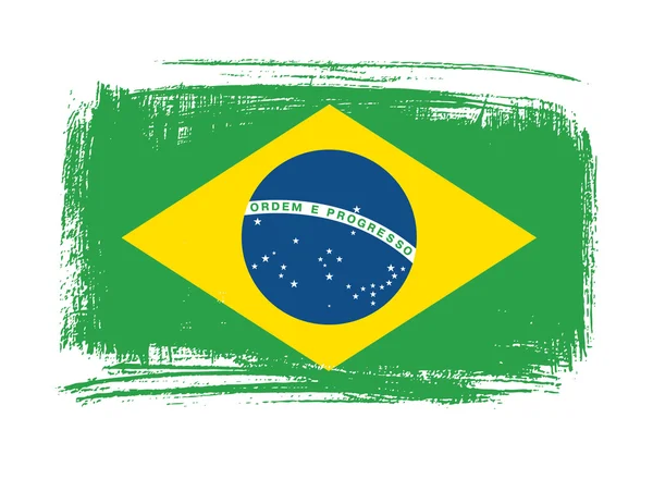 Grunge brasilianische Flagge — Stockvektor