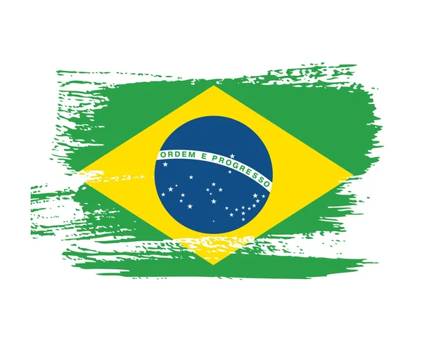 Гранж бразильский флаг — стоковый вектор